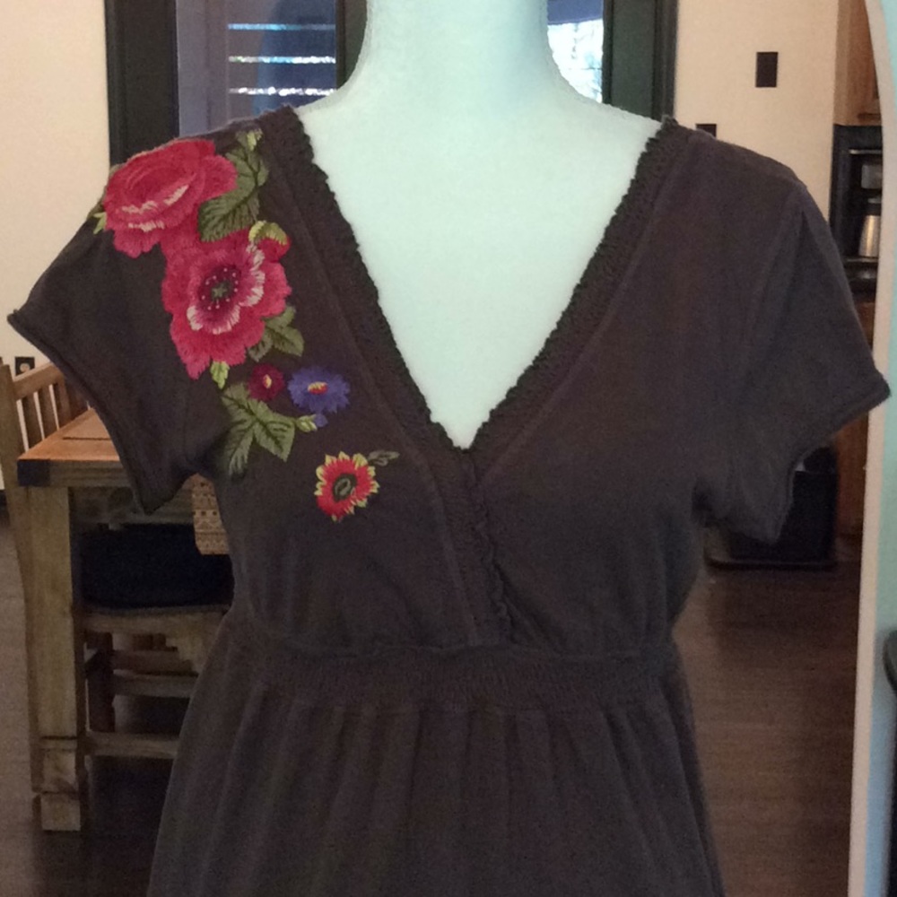 Johnny Was Los Angeles Brown floral dress M